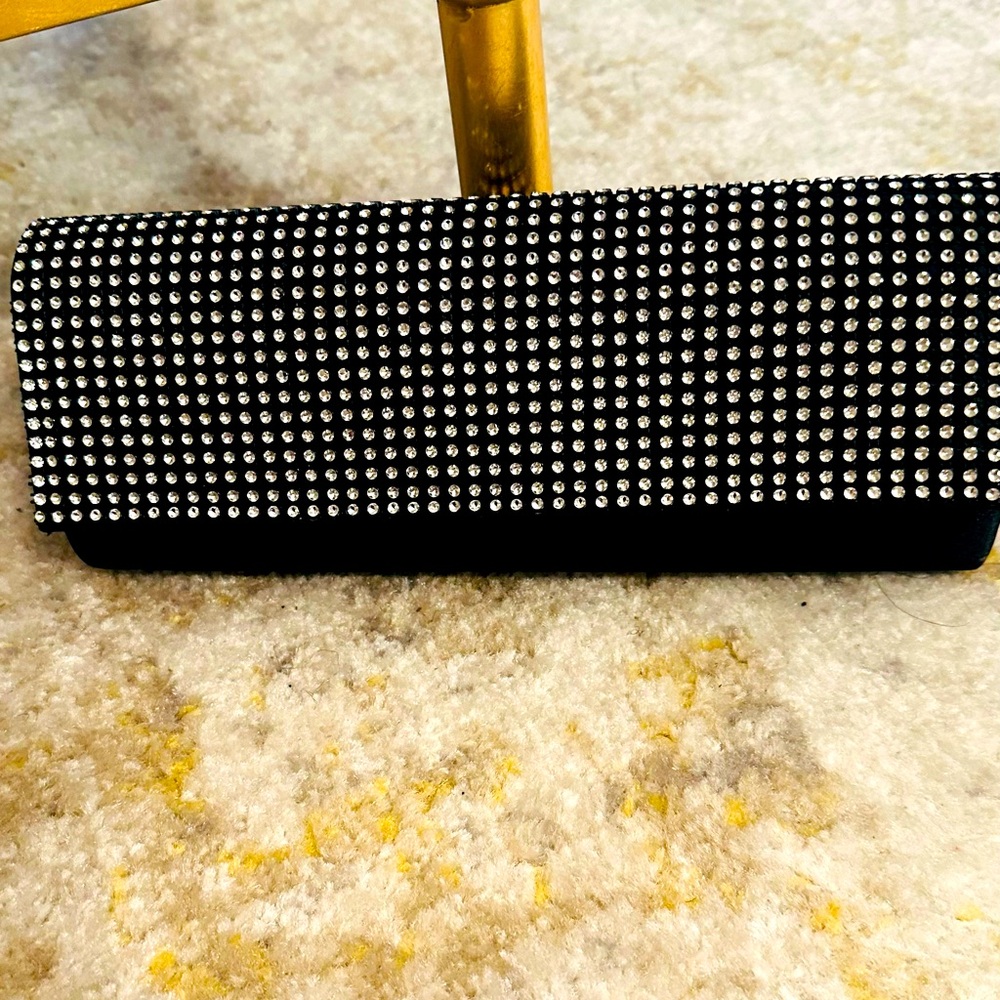 Gorgeous satin and rhinestones evening bag NEW